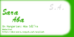 sara aba business card